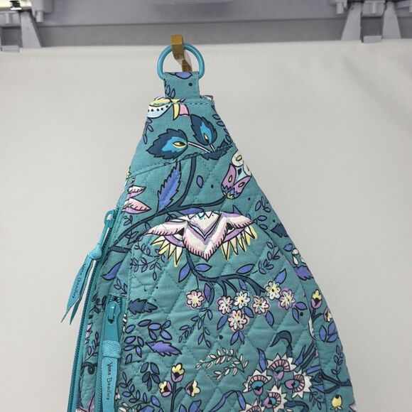 Vera Bradley Peacock Garden Sling Backpack Crossbody Quilted Blue Floral Bag main image 8